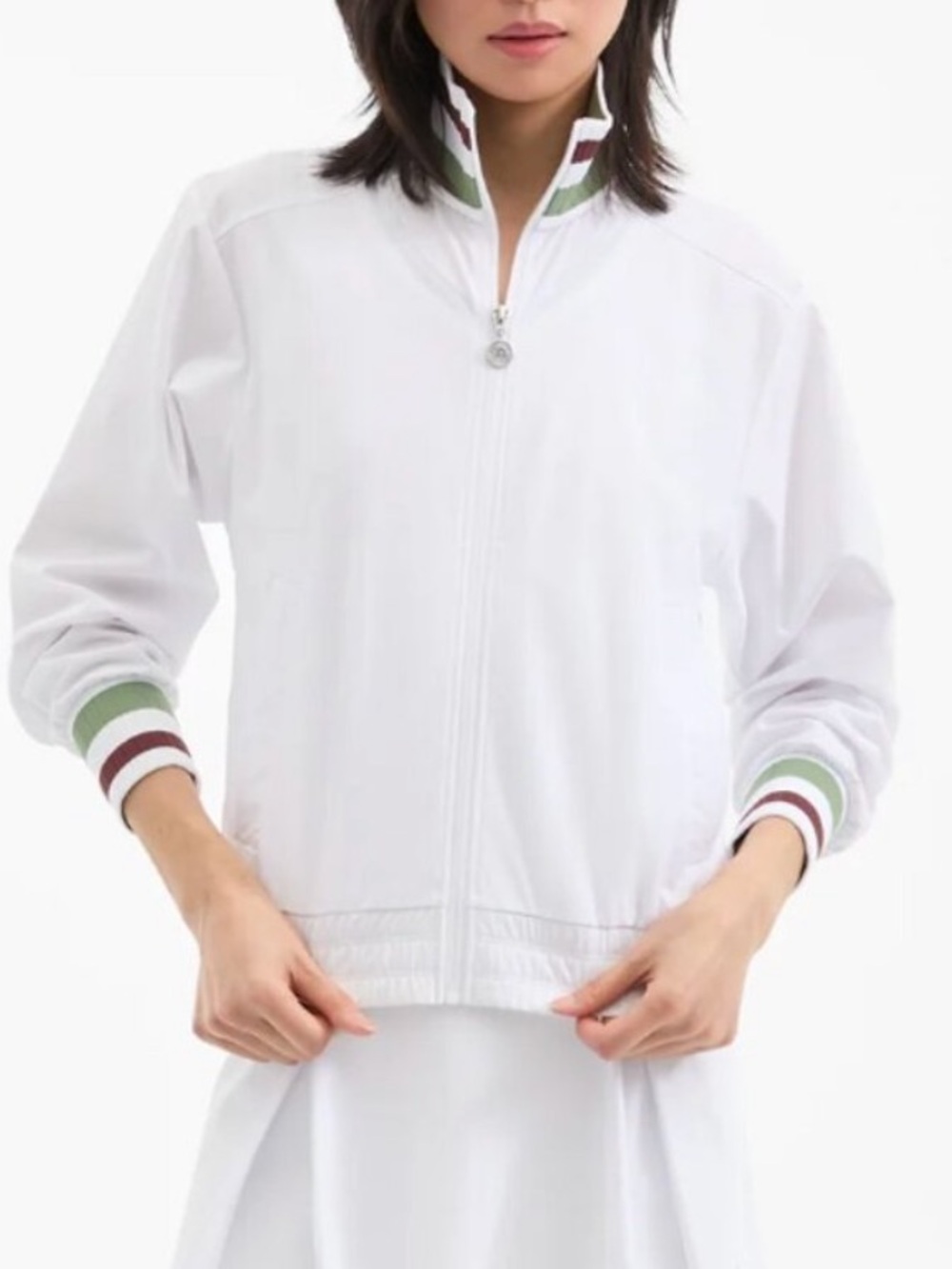 NWT Veronica Beard x Head Volley Track Jacket Tennis White Green Small $298